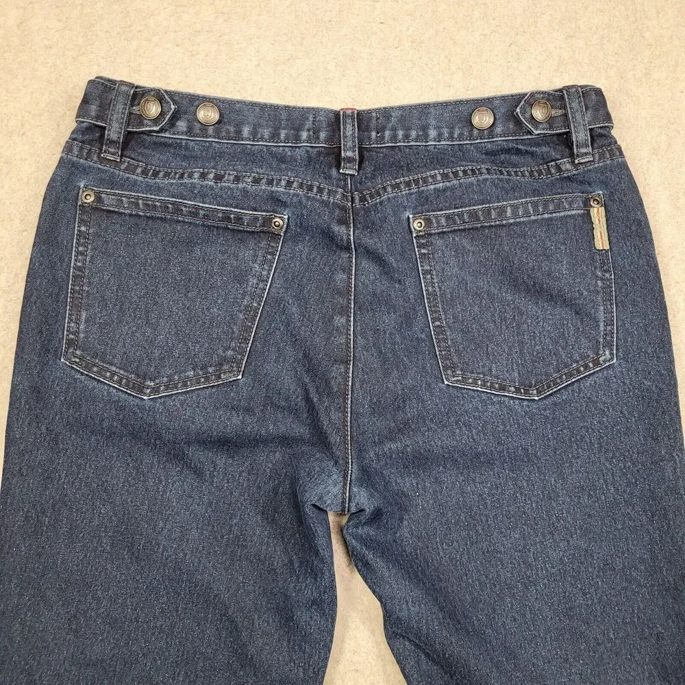 US Army 1st Infantry Division Jeans Womens 10 Blue Denim Dark Wash 32x29 Stretch
